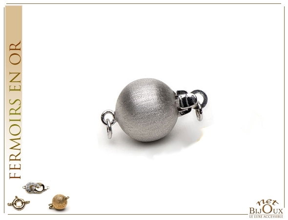 Fermoir Boule Or blanc Mat
