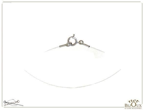 Chaine Argent 925 Lien invisible en Nylon - REF : CH-NUAGE-AG