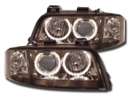 Paire de feux phares Audi A6 C6 04-08 Daylight led LTI DRL noir Paire de feux phares Audi A6 C6 04-08 Daylight led LTI DRL noir