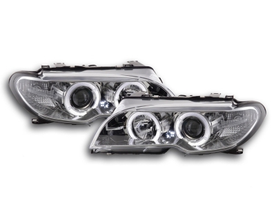 PHARES ANGEL EYES BMW E46 COUPE/CABRIOLET PHASE 2 AVEC XENON D'ORIGINE (04-2003/2007) phares xenon e46