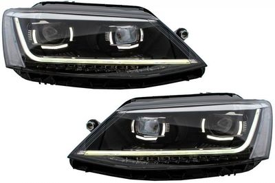 PHARES A LEDS TUBE LIGHT REAL DRL VW JETTA VI V5 STANDARD XENON MATRIX DESIGN (avec vrais feux phares matrix led volkswagen