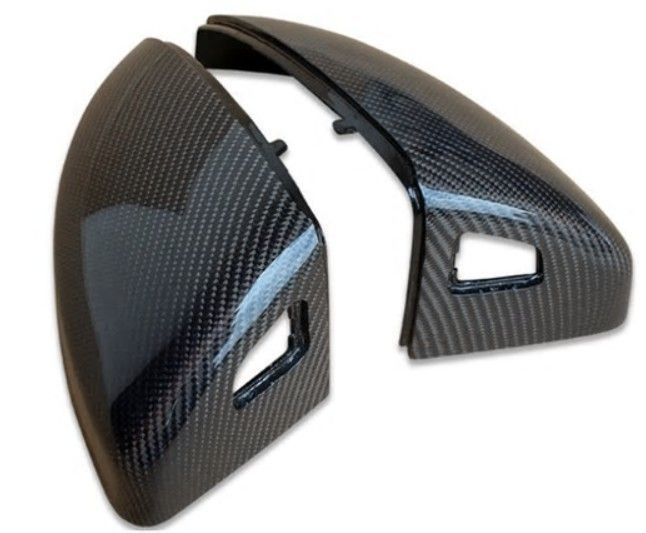 Coques Rétroviseurs Fibre Carbone Pour Audi TT MK2 8J Et R8 - Noir Brillant - Protection Et Style