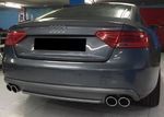 DIFFUSEUR DE PARE CHOC ARRIERE EN ABS AVEC EMBOUTS D'ECHAPPEMENTS LOOK S5 AUDI A5 SPORTBACK STANDARD (2007/10-2011)