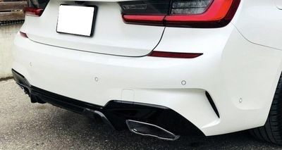 DIFFUSEUR ARRIERE PIANO BLACK BMW SERIE 3 G20/G21 PHASE 1 LOOK M340I AVEC EMBOUTS OBLONGS (2019/06-2022)