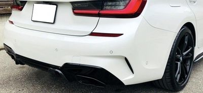 DIFFUSEUR ARRIERE PIANO BLACK BMW SERIE 3 G20/G21 PHASE 1 LOOK M340I AVEC EMBOUTS OBLONGS (2019/06-2022)