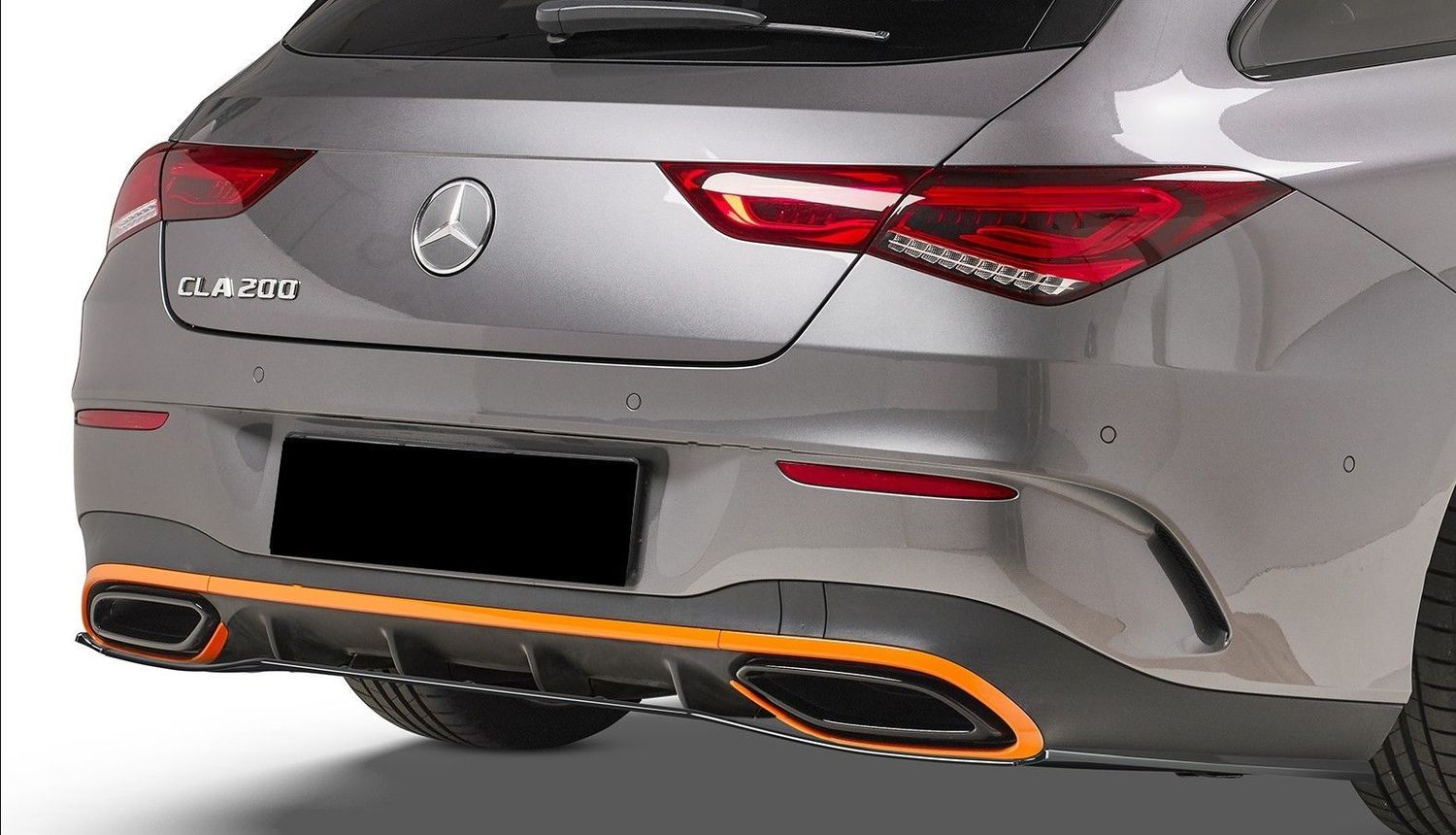 Garniture Pare-chocs Arrière Noir Brillant Pour Mercedes Classe CLA C118 AMG-Line 2020-2024 - Pack Nuit, Droite