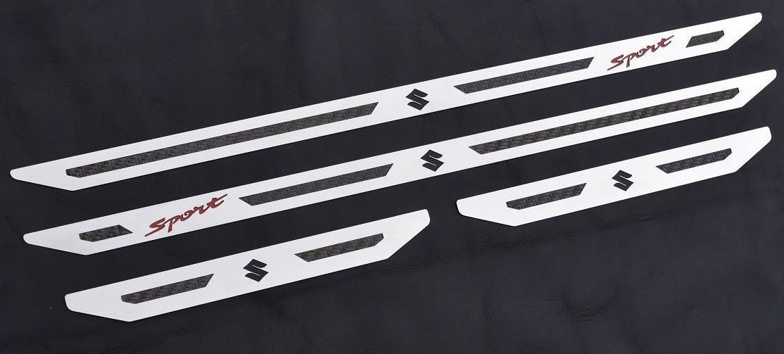 Protections De Seuils Carbone Pour Suzuki Swift Sport 2017-2023 - Texture Cuir, Anti-rayures Et Imperméable - Noir - 9