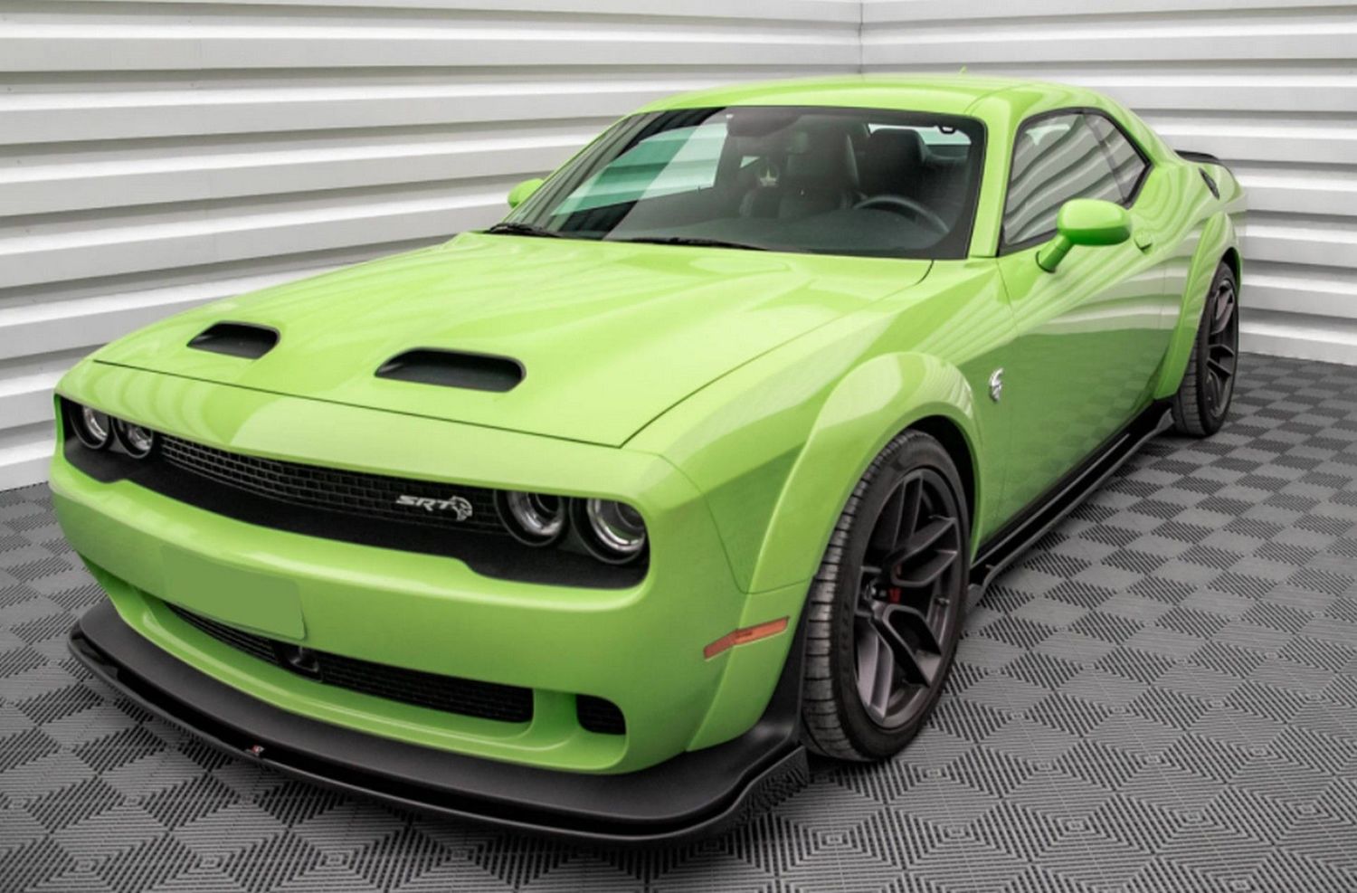 Protections De Pare-chocs Avant Jaunes Pour Dodge Challenger Hellcat 2015-2020 - Becquet Diffuseur