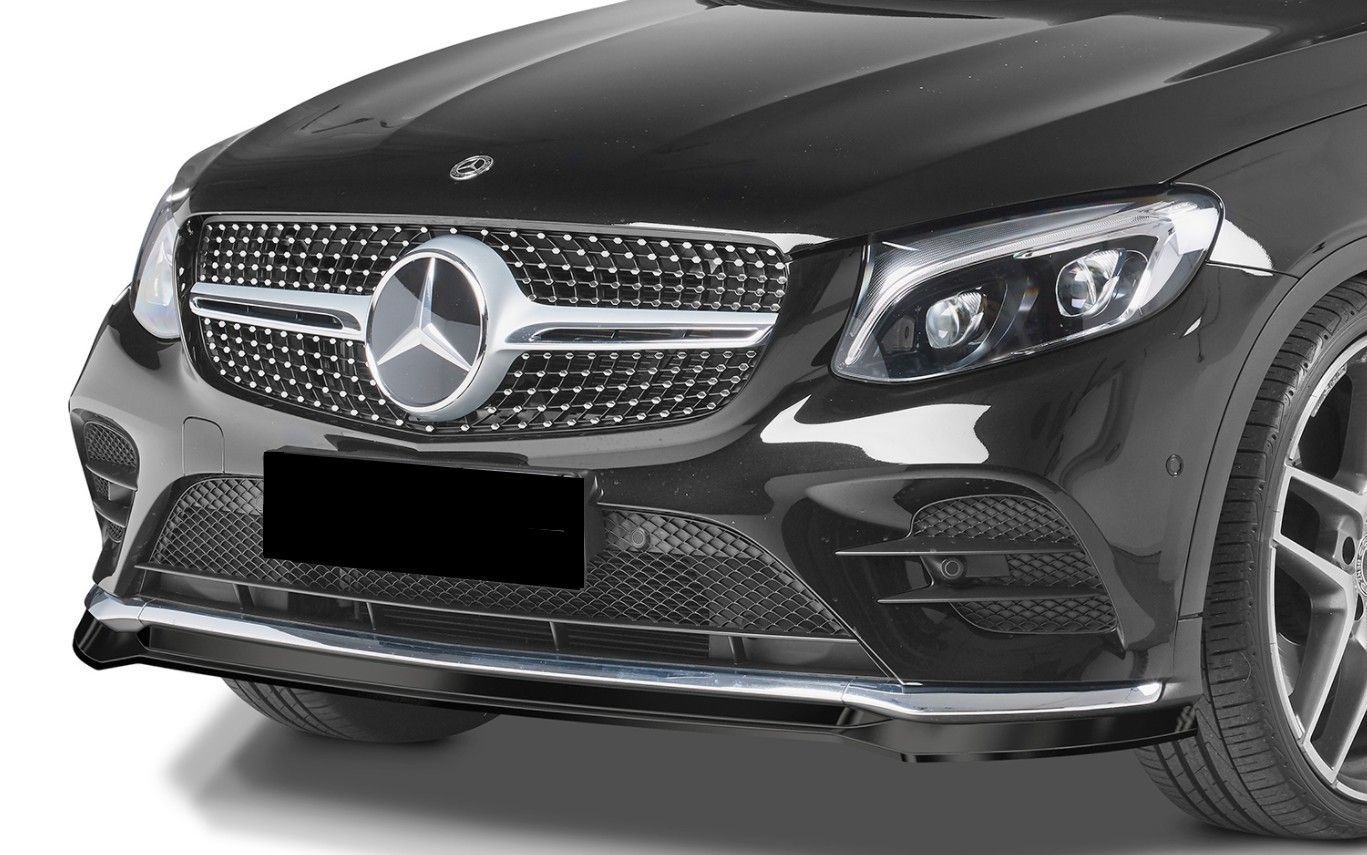 Protection Pare-chocs Avant Pour Mercedes GLC (C253/X253) - 2020 à 2022+ - En ABS Noir Brillant Ou Carbone - Lot De 2 Pièces
