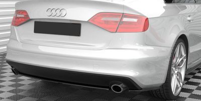 SPLITTER CENTRAL DE PARE CHOC ARRIERE AUDI A4 B8 PHASE 2 S LINE AVEC DUPLEX DUAL  "PLAT" (2015+)