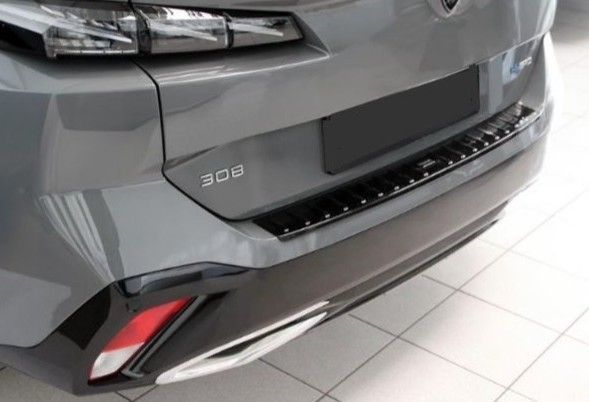 Protection De Seuil Arrière En Inox Noir Pour Peugeot 308 III SW (2021 Et +) - Modèle 'Ribs'