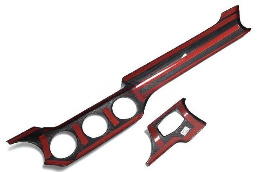 Kit Fibre Carbone Rouge Pour Tableau De Bord Ford Mustang 2015-2019 - 5 Pièces Autocollantes, Conduite à Gauche