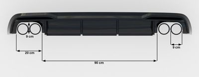 DIFFUSEUR DE PARE CHOC ARRIERE AUDI A5 COUPE / SPORTBACK B8 STANDARD PHASE 2 "DTM LOOK" QUAD (11-2011/2015)