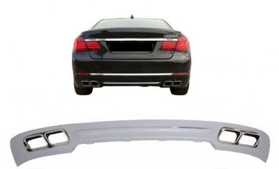 DIFFUSEUR ARRIERE PU-RIM LOOK 760i AVEC EMBOUTS SPECIFIQUES DUPLEX POUR BMW SERIE 7 F01 STANDARD PHASE 1 730D / 730 i (2009/2012)