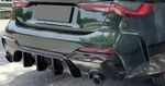 DIFFUSEUR DE PARE CHOC ARRIERE BMW SERIE 4 G22/G23 PACK M PIANO BLACK FINISH OU CARBONE LOOK V1 (2020+)