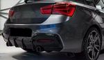DIFFUSEUR DE PARE CHOC ARRIERE PIANO BLACK OU CARBONE LOOK AVEC FEU STOP A LEDS BMW SERIE 1 F20/F21 LCI M 135I / M140I "DUAL" (04-2015/2019)