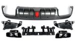 DIFFUSEUR ARRIERE PIANO BLACK OU CARBONE LOOK AVEC FEU STOP LEDS MERCEDES CLASSE C W205 BERLINE/ESTATE AMG LINE PHASE 1 DTM LOOK ABEC EMBOUTS NOIRS (2014/02-2018)