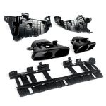 DIFFUSEUR ARRIERE PIANO BLACK OU CARBONE LOOK AVEC FEU STOP LEDS MERCEDES CLASSE C W205 BERLINE/ESTATE AMG LINE PHASE 1 DTM LOOK ABEC EMBOUTS NOIRS (2014/02-2018)
