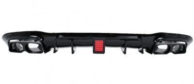 DIFFUSEUR ARRIERE MERCEDES CLASSE E BERLINE W213 " AMG LINE " PHASE 1 AVEC FEU STOP + EMBOUTS B DESIGN (2016/06-2020)
