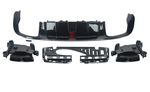 DIFFUSEUR ARRIERE MERCEDES CLASSE E BERLINE W213 " AMG LINE " PHASE 1 AVEC FEU STOP + EMBOUTS B DESIGN (2016/06-2020)