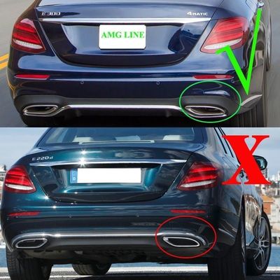 DIFFUSEUR ARRIERE MERCEDES CLASSE E BERLINE W213 " AMG LINE " PHASE 1 AVEC FEU STOP + EMBOUTS B DESIGN (2016/06-2020)