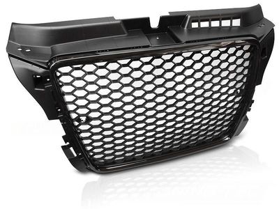 CALANDRE SANS SIGLE TYPE RS "GLOSSY BLACK" POUR AUDI A3/S3 TYPE 8P PHASE 2 FACELIFT V1 (06-2008/2012)