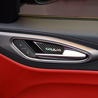 4 ENJOLIVEURS DE POIGNEES DE PORTES INTERIEURES (AVANT+ARRIERE) ALFA ROMEO GIULIA (2017/2024)