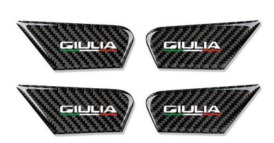 4 ENJOLIVEURS DE POIGNEES DE PORTES INTERIEURES (AVANT+ARRIERE) ALFA ROMEO GIULIA (2017/2024)
