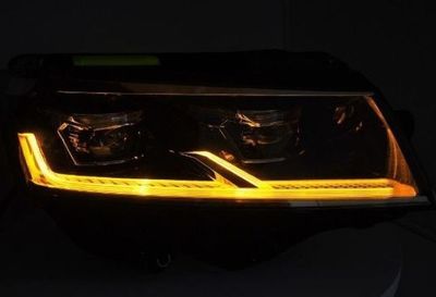 PHARES A LEDS FULL LEDS TUBE LIGHT "REAL DRL" VW BUS T6-1 avec vrais feux de jour et clignotants à leds avec fonction DTS-Dynamic Turn Signal- (05-2019+)