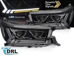 PHARES A LEDS FULL LEDS TUBE LIGHT "REAL DRL" TOYOTA HI-LUX AVEC CLIGNOTANTS DTS -DYNAMIC TURN SIGNAL -(2016/2020)