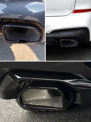 ENJOLIVEURS DE SORTIES D'ECHAPPEMENT CHROMES OU BLACK BMW X3 G01 PHASE 2 LCI PACK M (07-2021/2024) BMW X4 G02 PHASE 2 LCI PACK M(07-2021/2024)