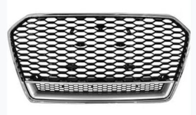 CALANDRE LOOK RS6 NOIRE AVEC CONTOUR NOIR OU SILVER AUDI A6/S6 4G PHASE 2 (10-2014/2019)
