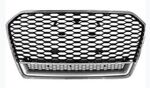 CALANDRE LOOK RS6 NOIRE AVEC CONTOUR NOIR OU SILVER AUDI A6/S6 4G PHASE 2 (10-2014/2019)