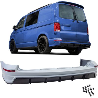 PARE CHOC ARRIERE TYPE DIFFUSEUR VW BUS T6 OU T6.1 AVEC 2 PORTES BATTANTES (2015+)