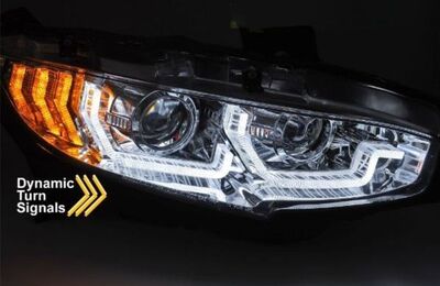 PHARES A LEDS FULL LEDS TUBE LIGHT BAR  "REAL DRL" HONDA CIVIC X AVEC FONCTION DTS -DYNAMIC TURN SIGNAL - V4 (2017/2021)