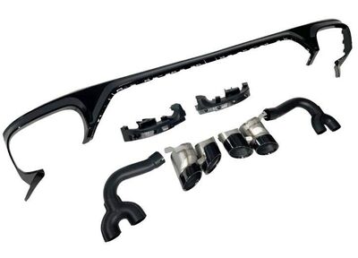 DIFFUSEUR DE PARE CHOC ARRIERE AUDI Q8 4M S LINE + EMBOUTS D'ECHAPPEMENT LOOK RSQ8 (2018+)