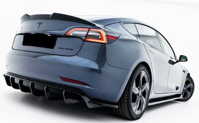 EXTENSION DE BECQUET DE COFFRE TESLA MODEL 3 TYPE "3D GLOSS BLACK" (2017+)