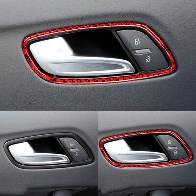 ENJOLIVEURS DE POIGNEES DE PORTES INTERIEURES CARBONE LOOK AUDI TT 8J (2006/2014)