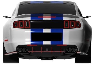 DIFFUSEUR ARRIERE (RAJOUT CENTRAL EN 3 PARTIES) FORD MUSTANG V PHASE 2 "DTM LOOK" (2012/2014)