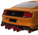 DIFFUSEUR ARRIERE (RAJOUT CENTRAL ET RAJOUTS LATERAUX)  PIANO BLACK FORD MUSTANG MK6 GT PHASE 2 (07-2017/2023)