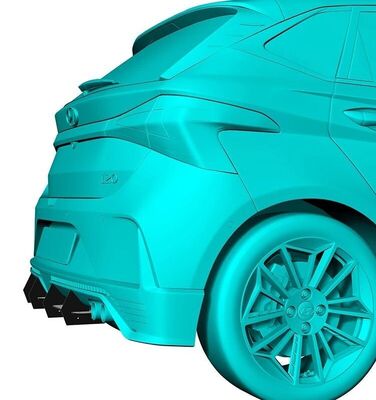 RAJOUTS DE DIFFUSEUR ARRIERE HYUNDAI I20 III TYPE N PHASE 1 CNC "DTM LOOK" (2020/2023)