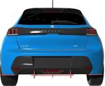 DIFFUSEUR DE PARE CHOC ARRIERE (RAJOUT CENTRAL + SPLITTERS LATERAUX) PEUGEOT 208 II GT LINE PHASE 1 CNC "DTM LOOK" (2019/2024)
