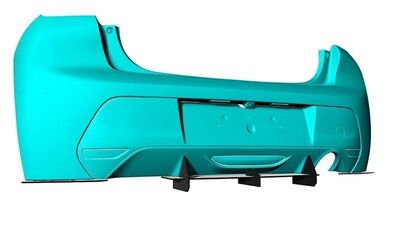 DIFFUSEUR DE PARE CHOC ARRIERE (RAJOUT CENTRAL + SPLITTERS LATERAUX) PEUGEOT 208 II GT LINE PHASE 1 CNC "DTM LOOK" (2019/2024)