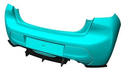 DIFFUSEUR DE PARE CHOC ARRIERE (RAJOUT CENTRAL + SPLITTERS LATERAUX) PEUGEOT 208 II GT LINE PHASE 1 CNC "DTM LOOK" (2019/2024)