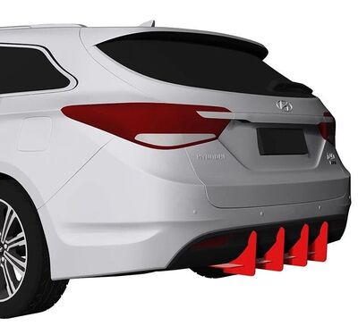 DIFFUSEUR DE PARE CHOC ARRIERE (RAJOUT CENTRAL) HYUNDAI I40 SW CNC "DTM LOOK" (2011§2019)