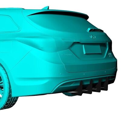 DIFFUSEUR DE PARE CHOC ARRIERE (RAJOUT CENTRAL) HYUNDAI I40 SW CNC "DTM LOOK" (2011§2019)