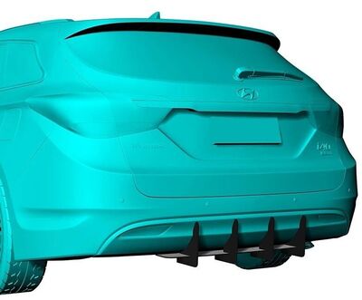 DIFFUSEUR DE PARE CHOC ARRIERE (RAJOUT CENTRAL) HYUNDAI I40 SW CNC "DTM LOOK" (2011§2019)