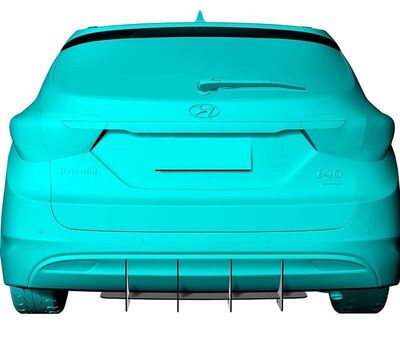 DIFFUSEUR DE PARE CHOC ARRIERE (RAJOUT CENTRAL) HYUNDAI I40 SW CNC "DTM LOOK" (2011§2019)