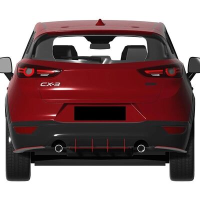 DIFFUSEUR DE PARE CHOC ARRIERE (RAJOUT CENTRAL) MAZDA CX-3 CNC "DTM LOOK" (2014/2024)