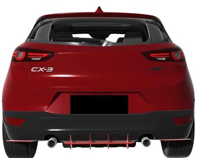 DIFFUSEUR DE PARE CHOC ARRIERE (RAJOUT CENTRAL) MAZDA CX-3 CNC "DTM LOOK" (2014/2024)